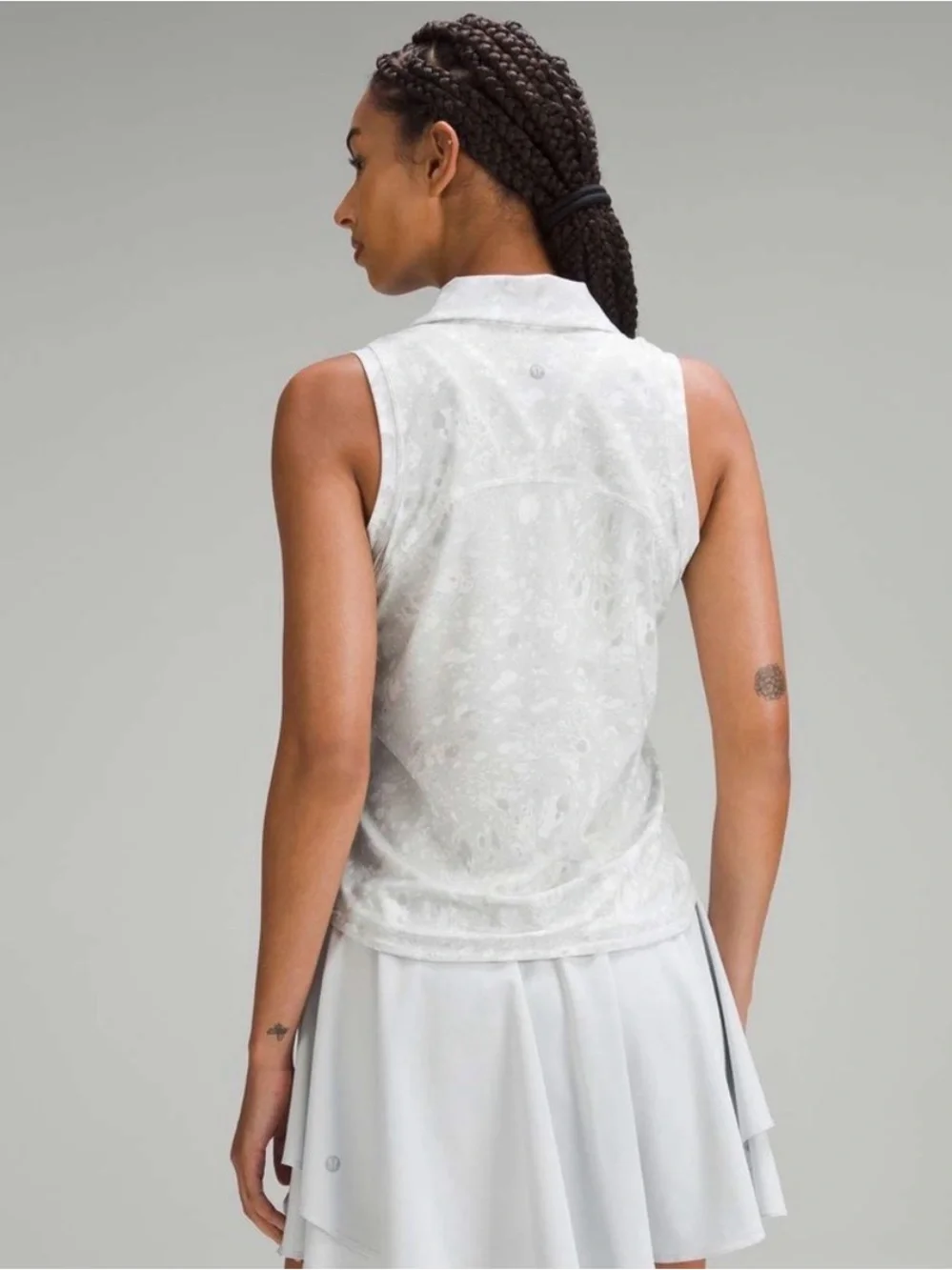 Lululemon sleeveless polo white print size 12 - Picture 2 of 5